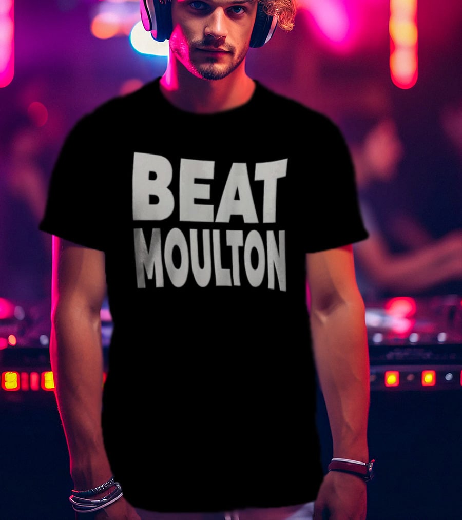Beat Moulton White Block Lettering T-Shirt