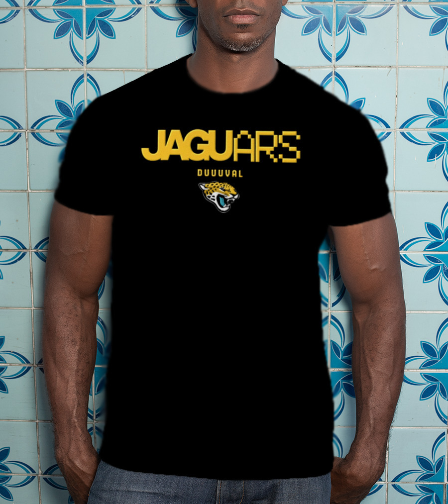 Jacksonville Jaguars Duuuval Pixel Art Jaguars Head T-Shirt