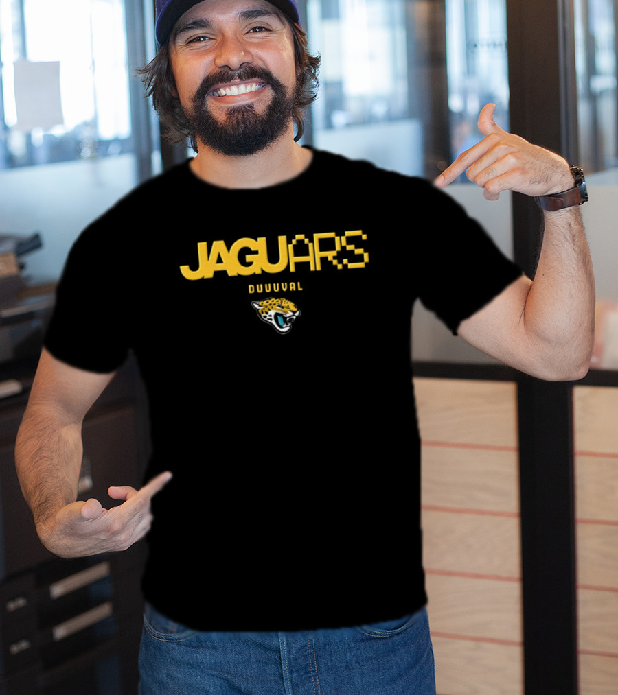 Jacksonville Jaguars Duuuval Pixel Art Jaguars Head T-Shirt