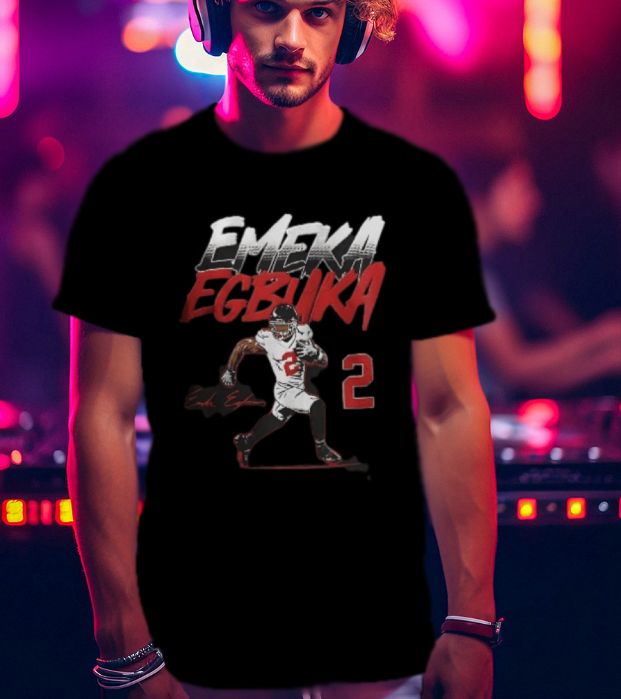 Emeka Egbuka 2 Football Player Running Action Image T-Shirt