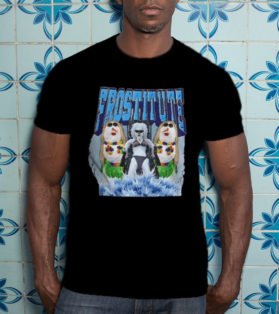 Frostitute Snowmen Bikini Wigs Sunglasses Ice Splash T-Shirt