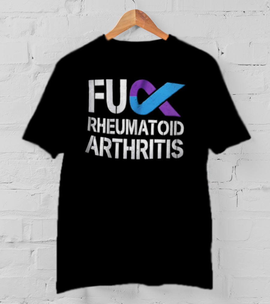 Fuck Rheumatoid Arthritis Purple Blue Awareness Ribbon T-Shirt