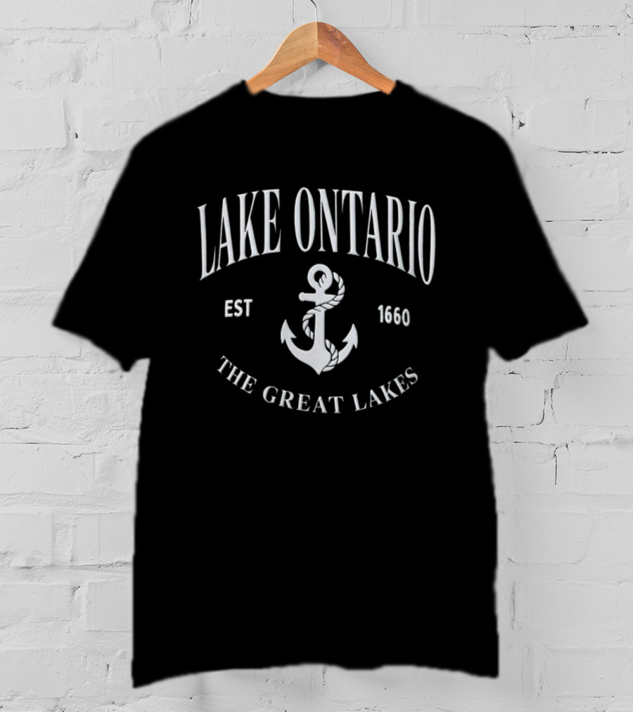 Lake Ontario The Great Lakes Est 1660 Anchor T-Shirt