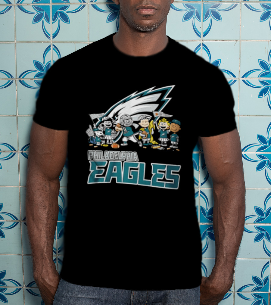 Philadelphia Eagles Charlie Brown Snoopy Cheerleaders Team T-Shirt