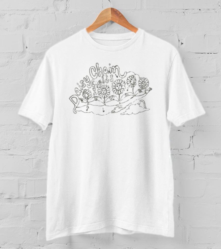 Daisy Chain Fields Vintage Hand Drawn Floral T-Shirt