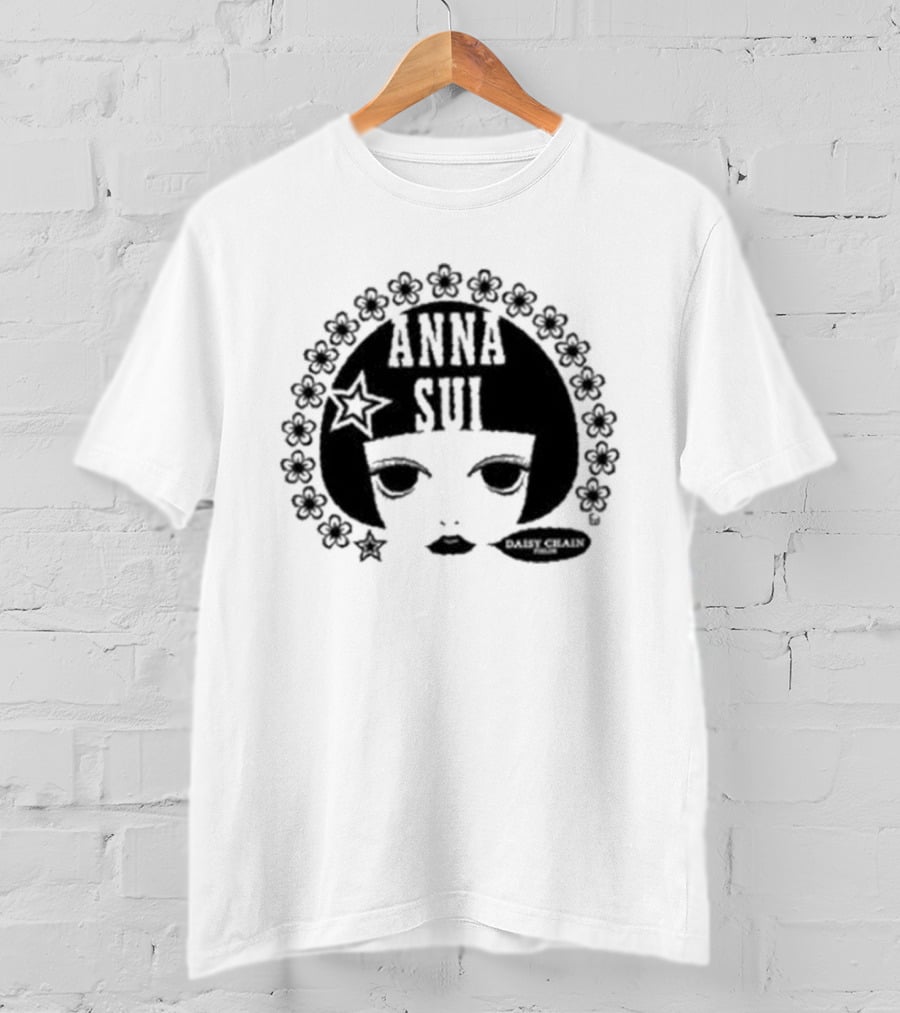 Anna Sui Daisy Chains Iconic Face Floral Circle T-Shirt