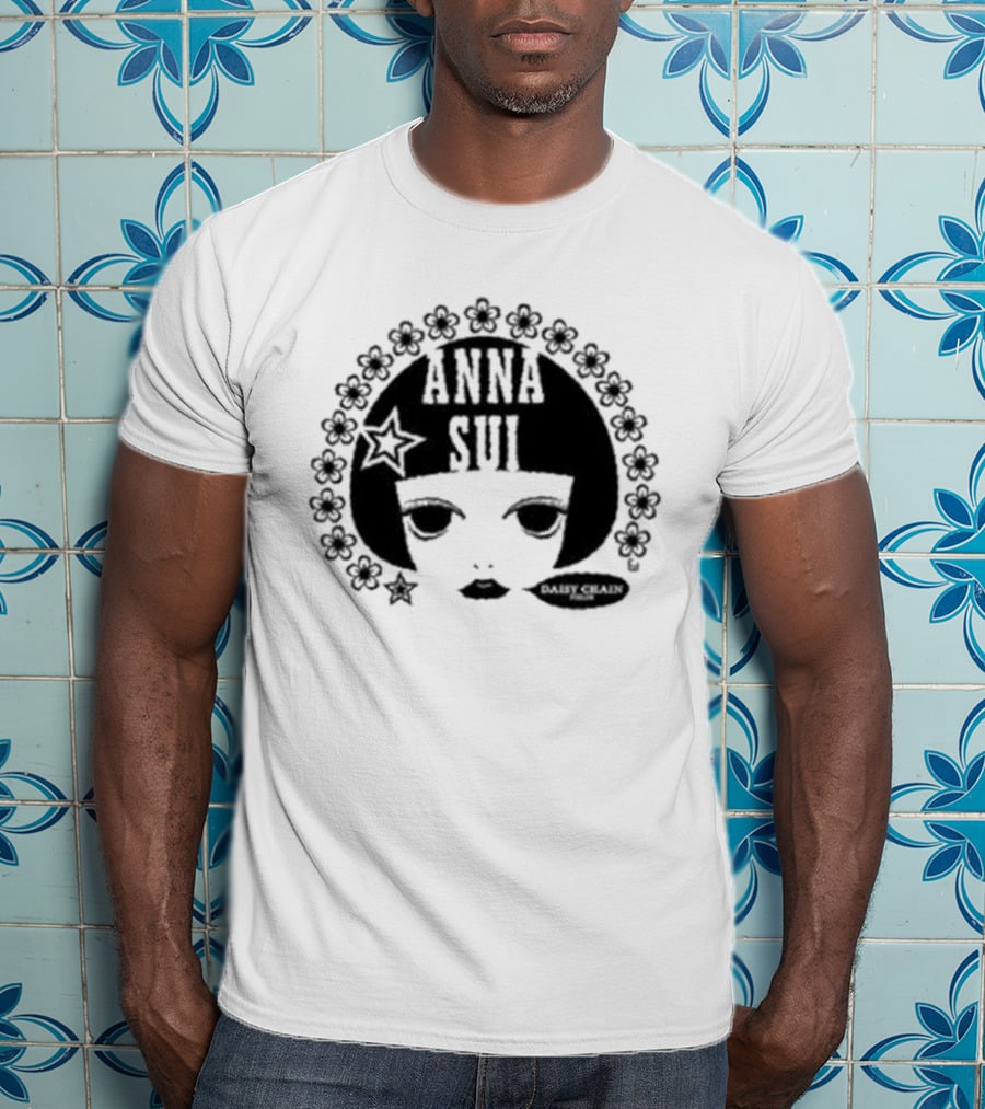 Anna Sui Daisy Chains Iconic Face Floral Circle T-Shirt
