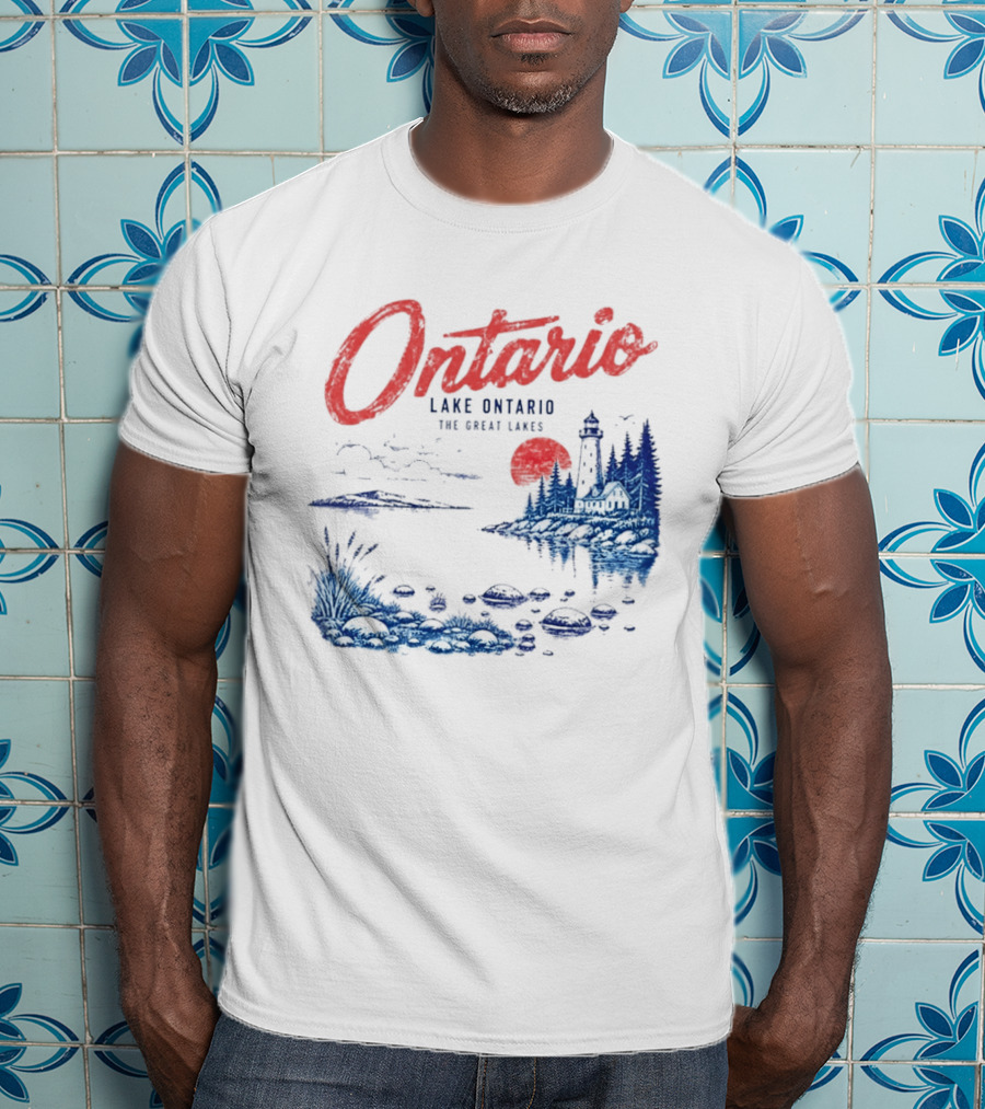 Ontario Lake Ontario The Great Lakes Lighthouse Scene T-Shirt