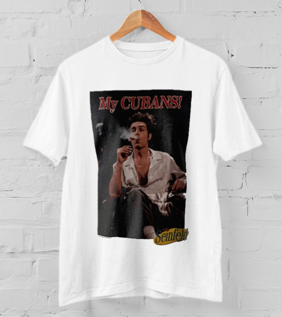 Seinfeld My Cubans Cosmo Kramer Smoking Cigar In Leather Chair T-Shirt