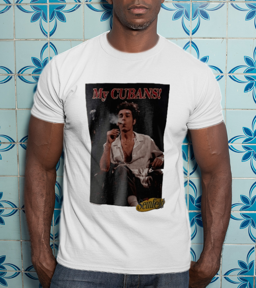 Seinfeld My Cubans Cosmo Kramer Smoking Cigar In Leather Chair T-Shirt