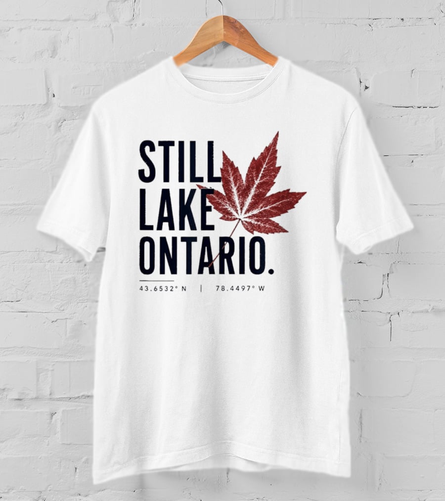 Still Lake Ontario Canada 43.6532°N 79.4497°W Maple Leaf T-Shirt