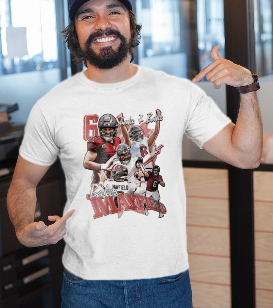 Baker Mayfield Shake And Bake Tampa Bay Buccaneers Action Collage T-Shirt