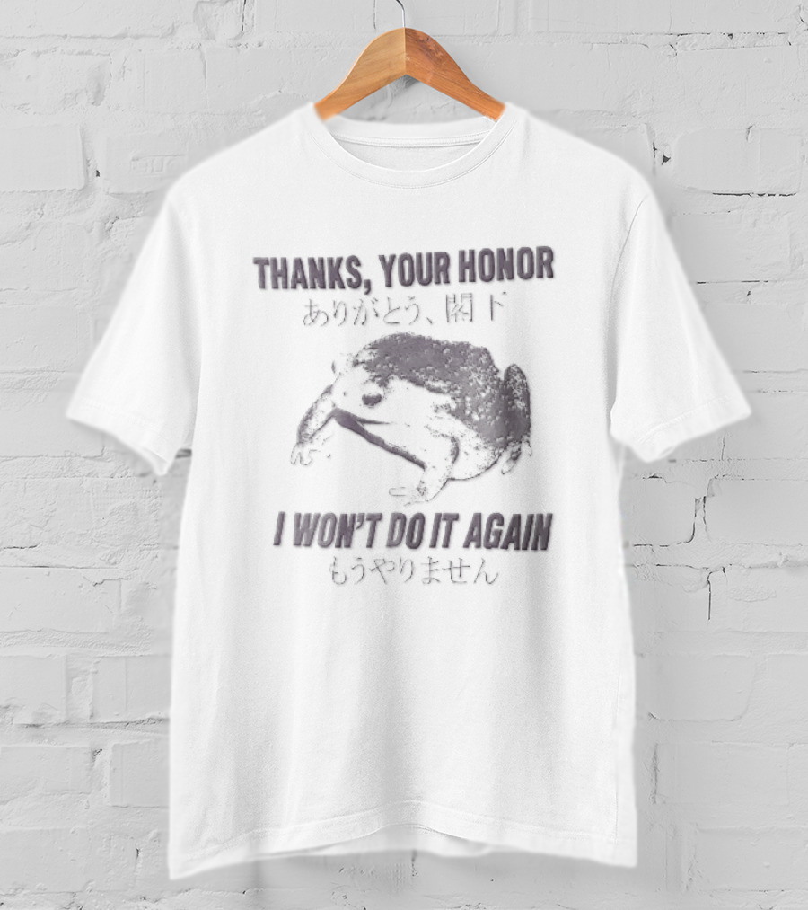 Thanks Your Honor I Wont Do It Again Sad Squishy Toad Japanese Pastel T-Shirt