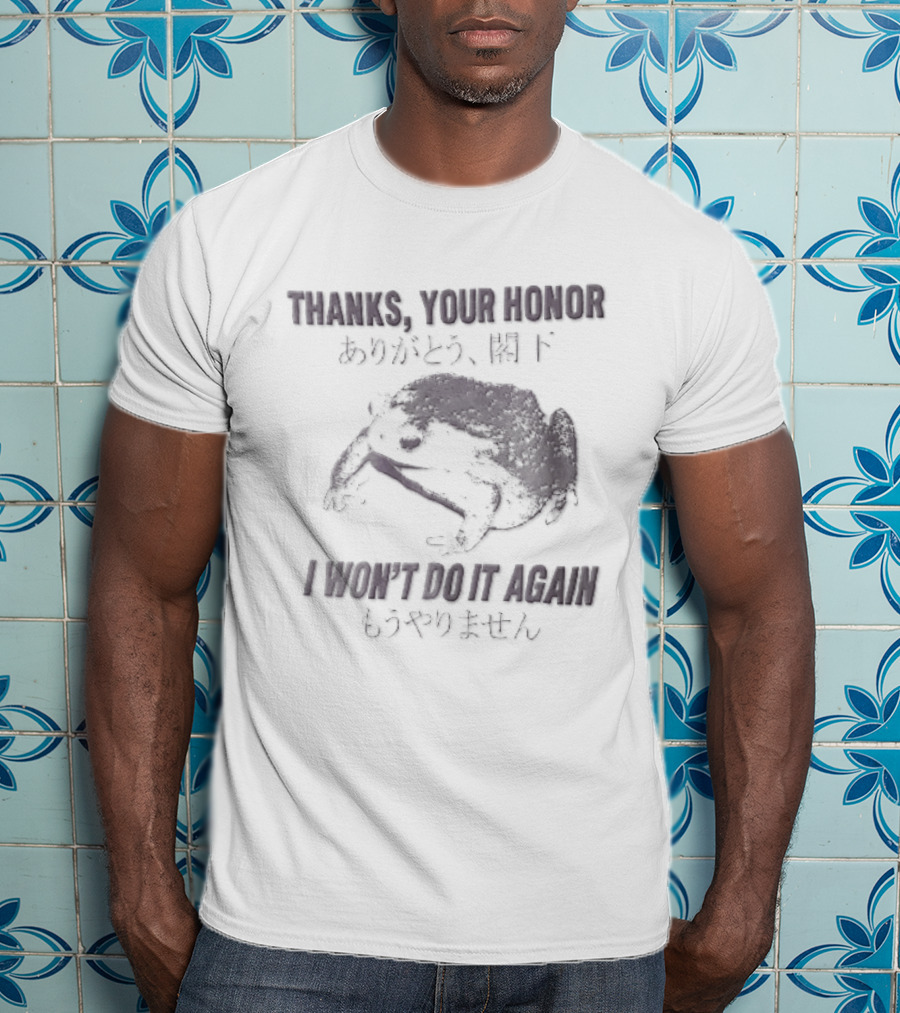 Thanks Your Honor I Wont Do It Again Sad Squishy Toad Japanese Pastel T-Shirt