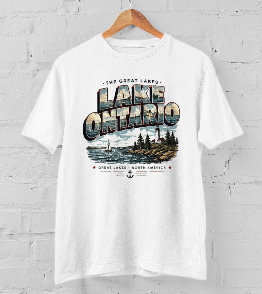 The Great Lakes Lake Ontario Sailing Lighthouse North America T-Shirt