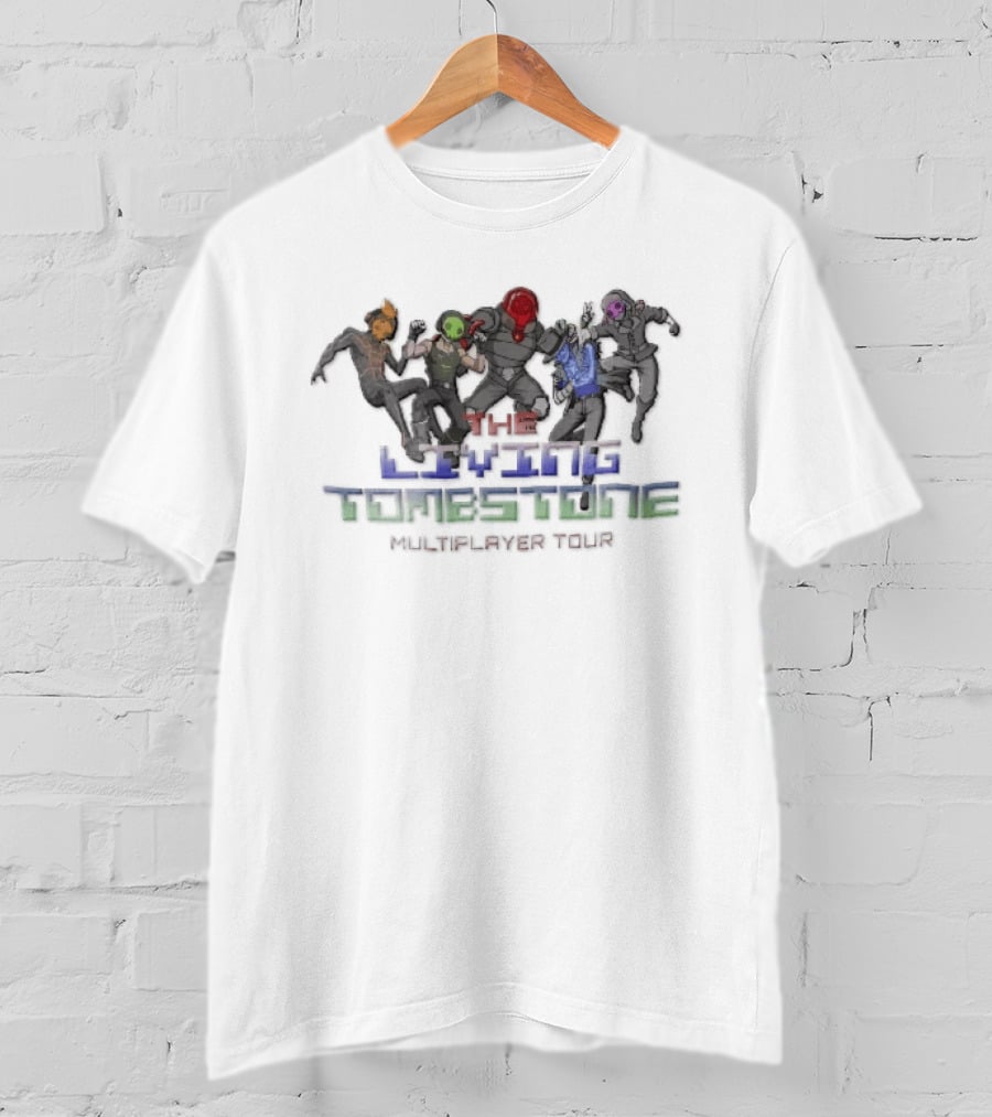 The Living Tombstone Multiplayer Tour Five Masked Cyber Characters T-Shirt