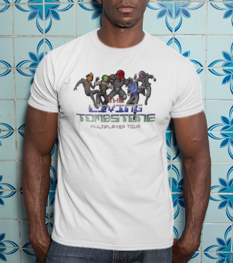 The Living Tombstone Multiplayer Tour Five Masked Cyber Characters T-Shirt