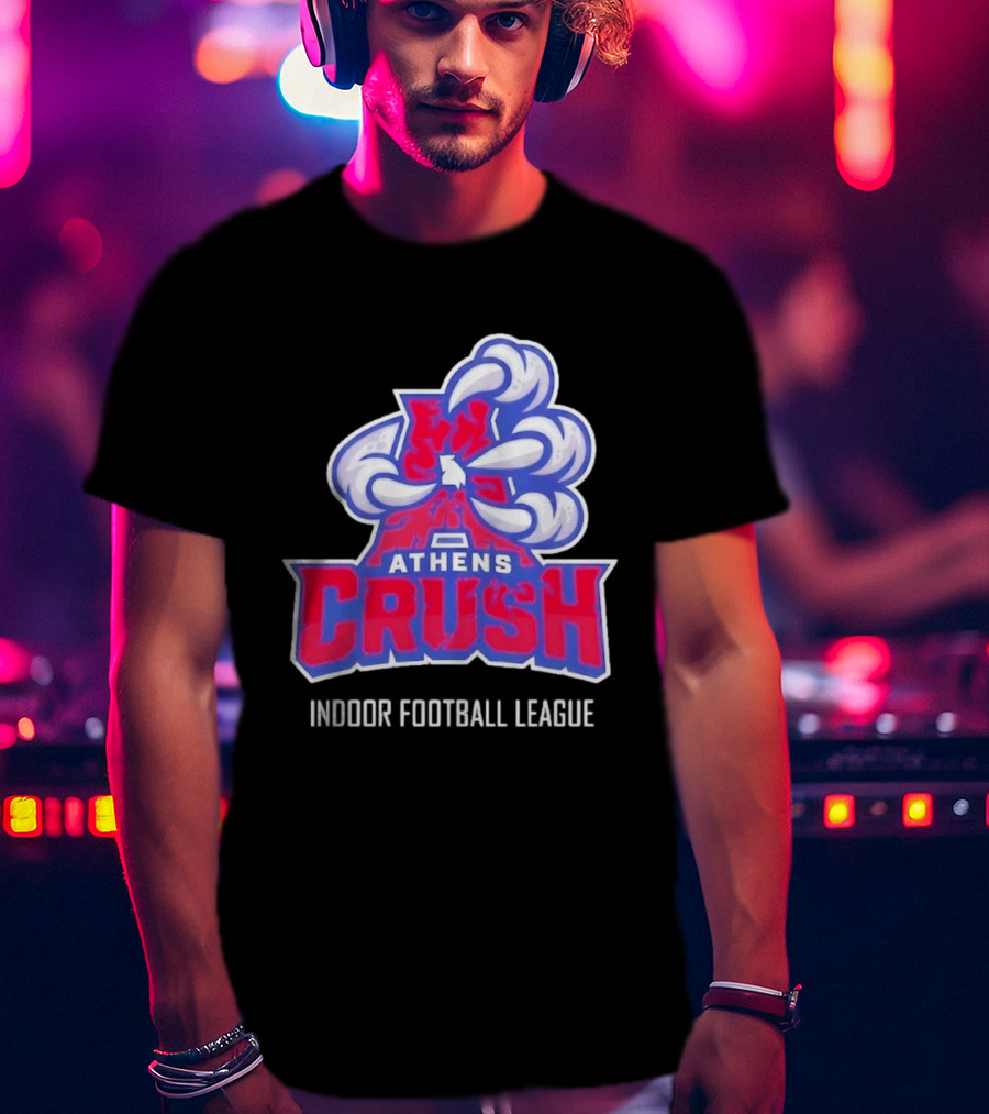 Athens Crush Indoor Football League Team Logo Cloudburst T-Shirt