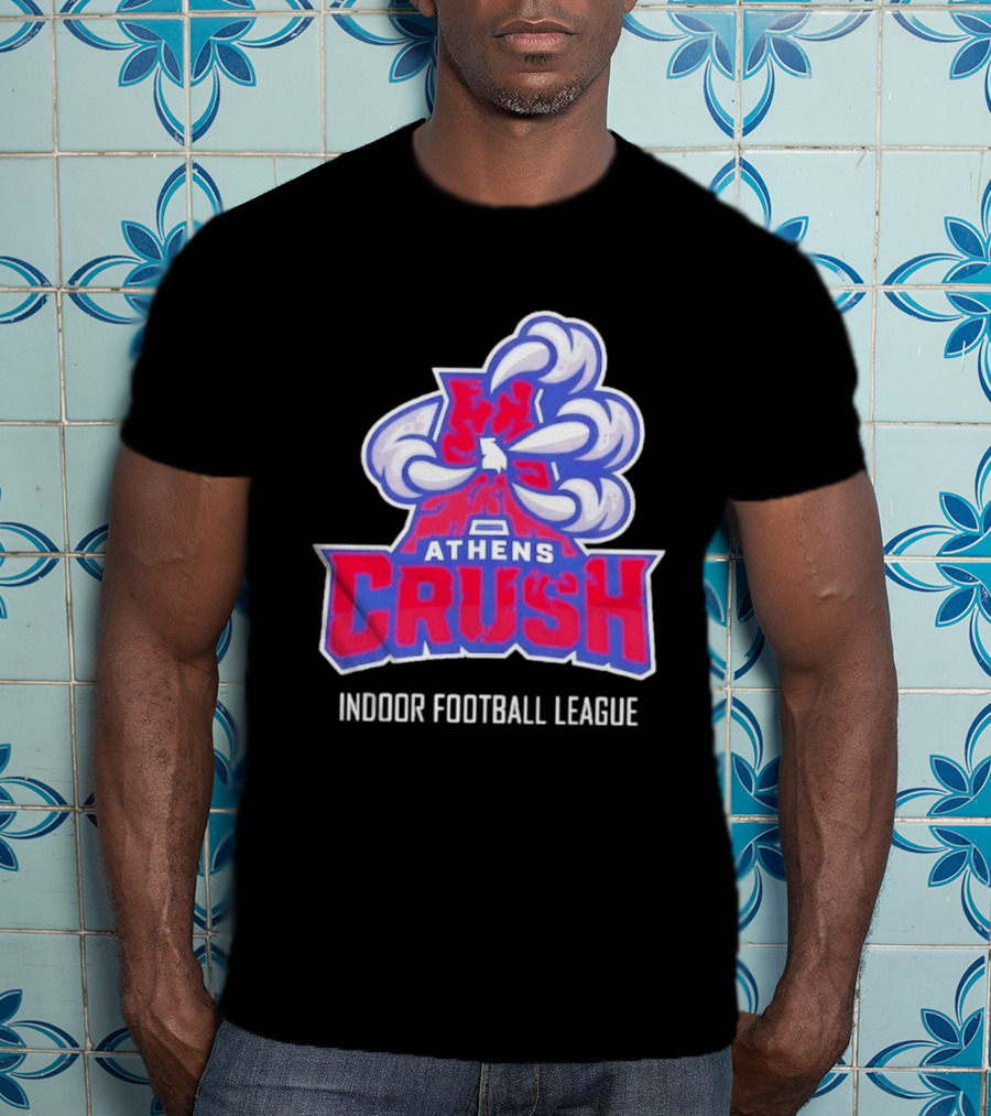 Athens Crush Indoor Football League Team Logo Cloudburst T-Shirt