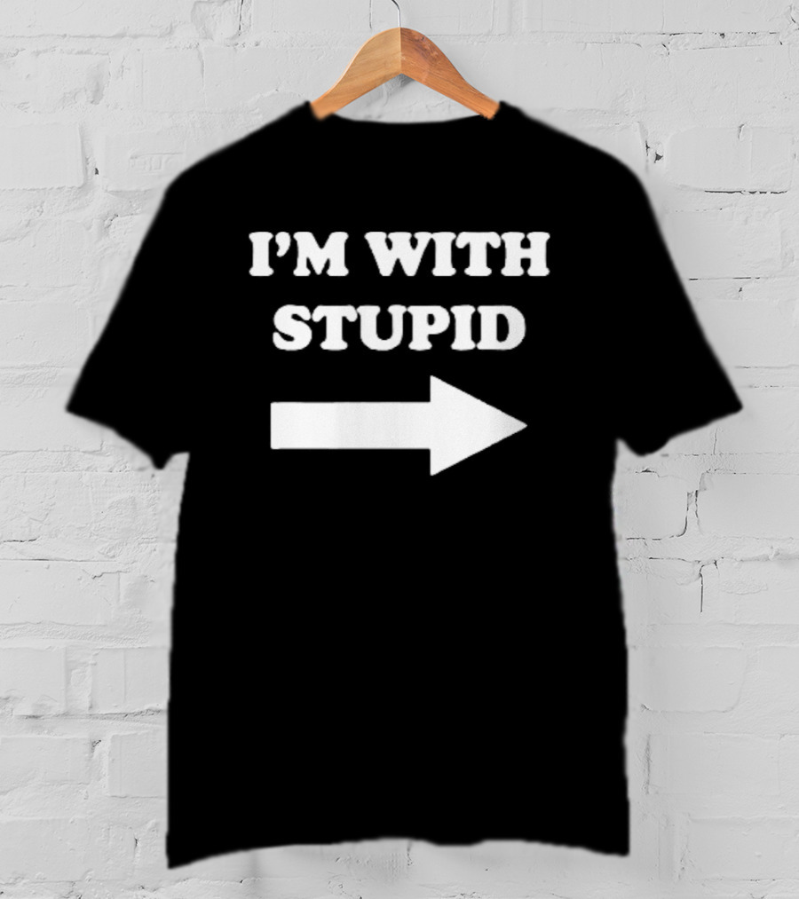 I'm With Stupid Ben Affleck Arrow Humor T-Shirt