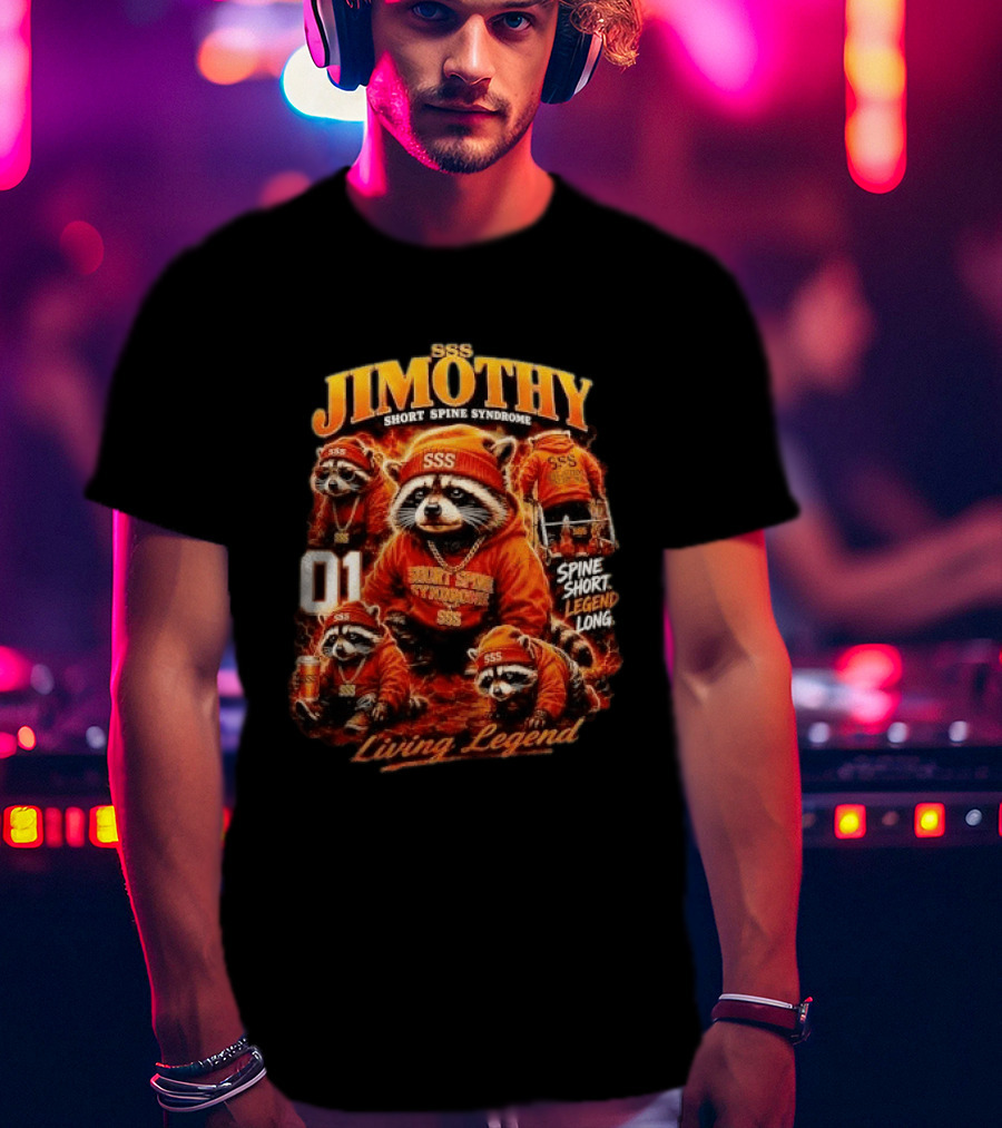 Jimothy Short Spine Syndrome Living Legend Built Different SSS Apparel Raccoon 01 T-Shirt