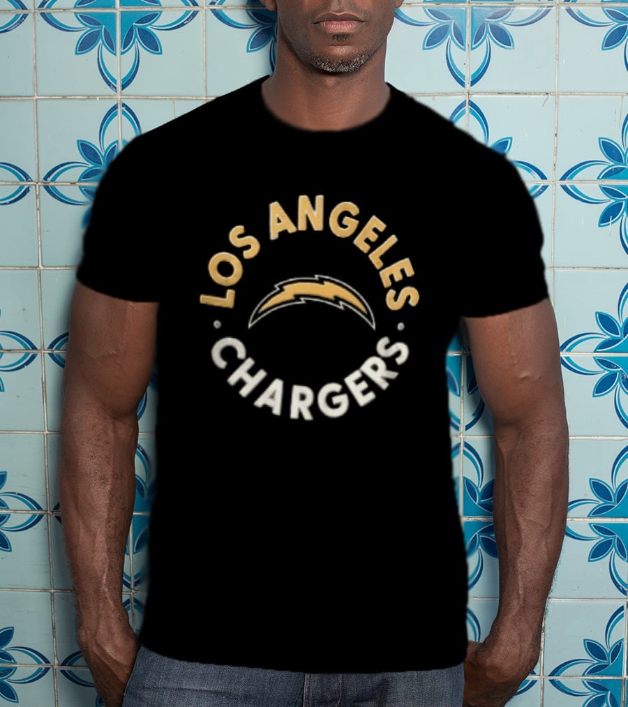 Los Angeles Chargers NFL Team Bolt Icon Circle T-Shirt