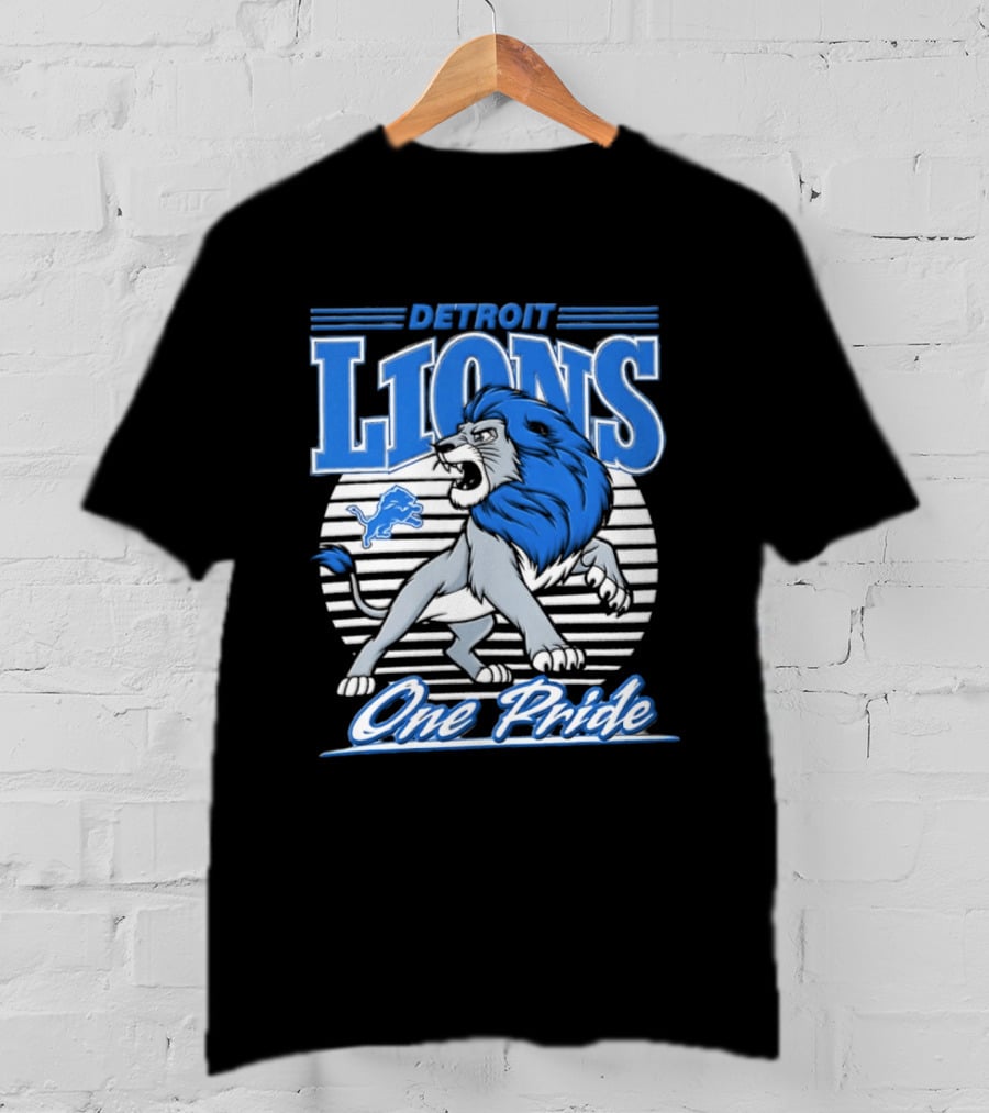 Detroit Lions One Pride Roaring Lion Fan T-Shirt