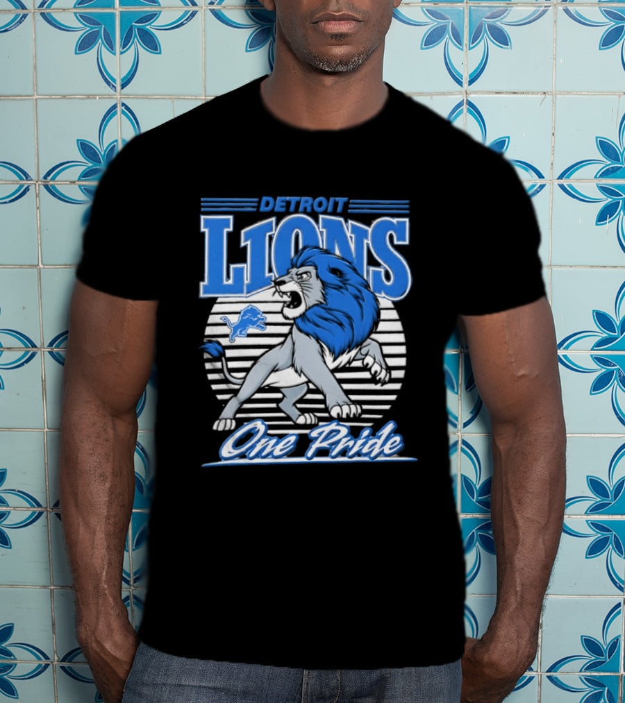 Detroit Lions One Pride Roaring Lion Fan T-Shirt