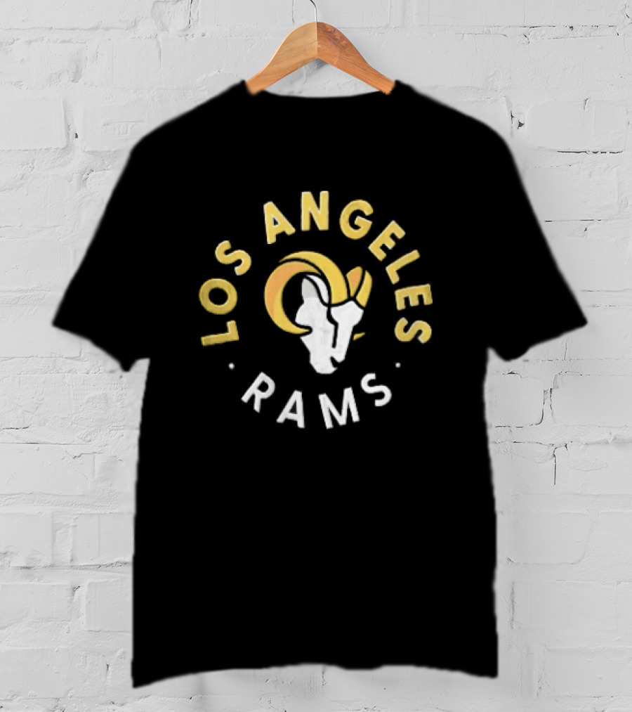 Los Angeles Rams Vintage Spiral Text And Ram Head T-Shirt