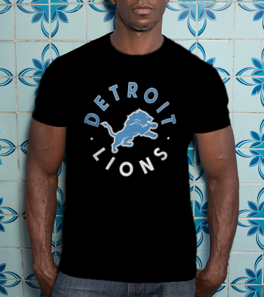 Detroit Lions NFL Team Blue Lion T-Shirt