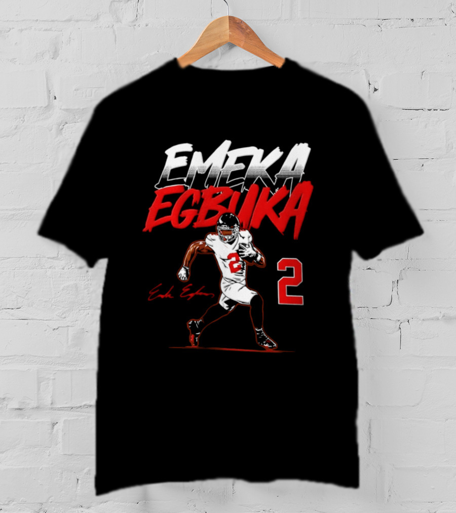 Emeka Egbuka Number 2 Tampa Bay Buccaneers Player Pose T-Shirt