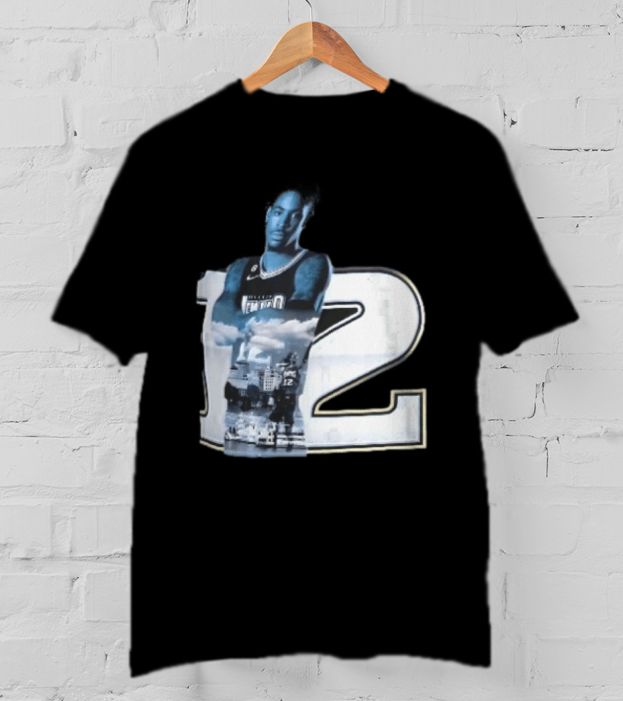 Essentials Ja Morant Black Memphis Grizzlies Player Number 12 T-Shirt