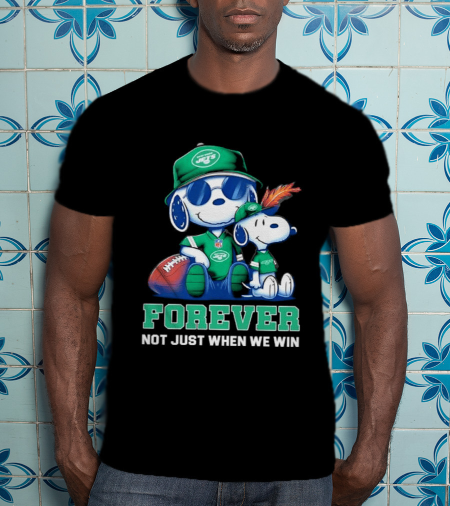 New York Jets Peanuts Snoopy Forever Not Just When We Win T-Shirt