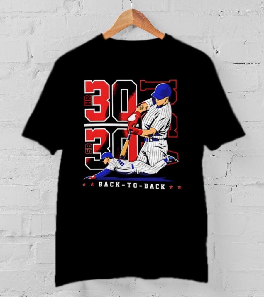 Pete Crow Armstrong Chicago Cubs Back To Back HR SB 30 30 Club Baseball T-Shirt