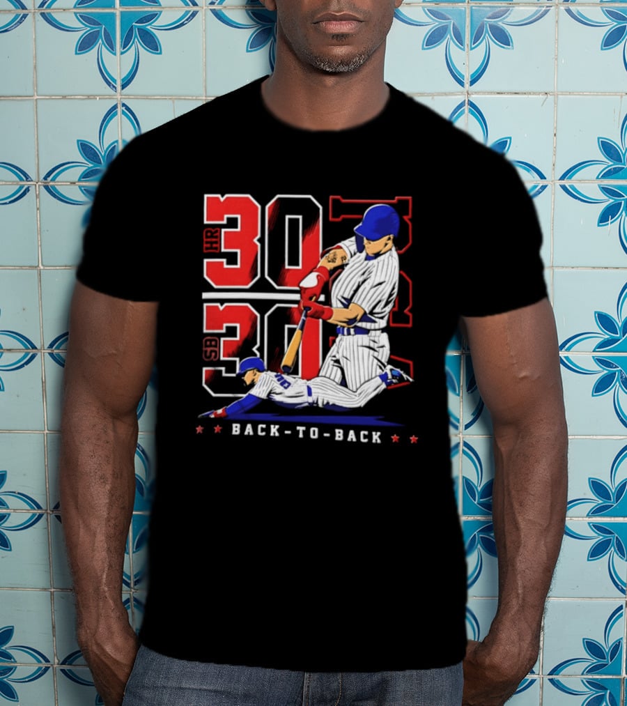 Pete Crow Armstrong Chicago Cubs Back To Back HR SB 30 30 Club Baseball T-Shirt
