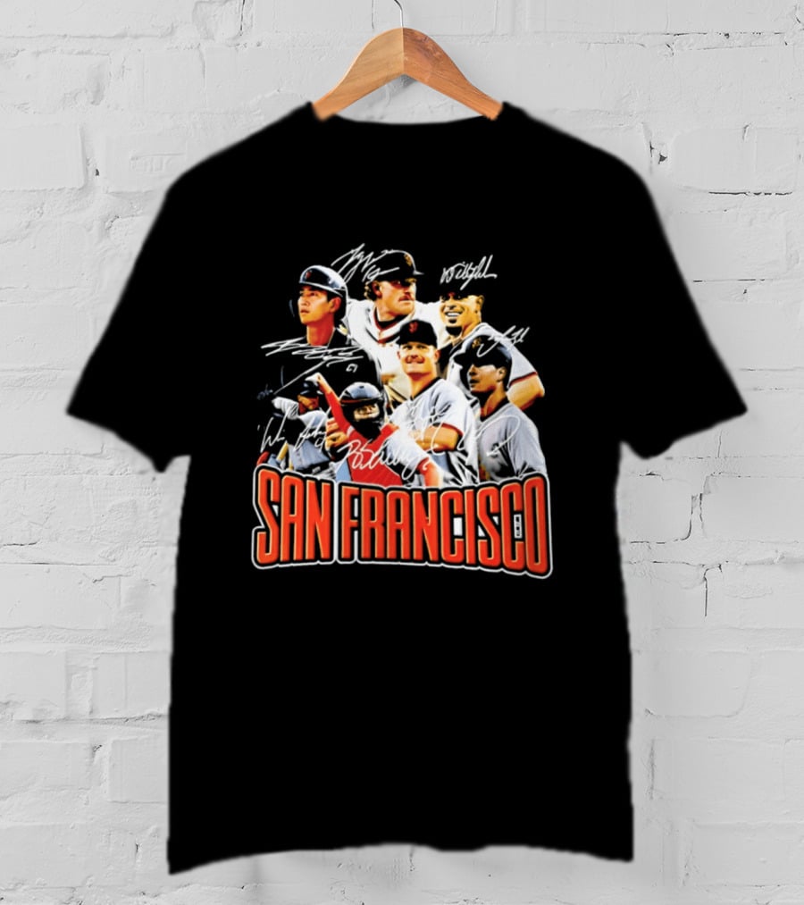San Francisco Patrick Bailey Jung Hoo Lee Players Collage With Facsimile Signatures T-Shirt