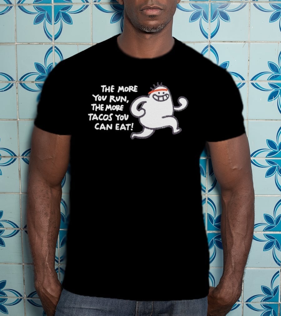 The More You Run The More Tacos You Can Eat Running Character Red Headband T-Shirt