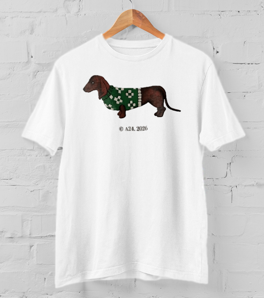 A24 2026 Dachshund Dog Green T-Shirt