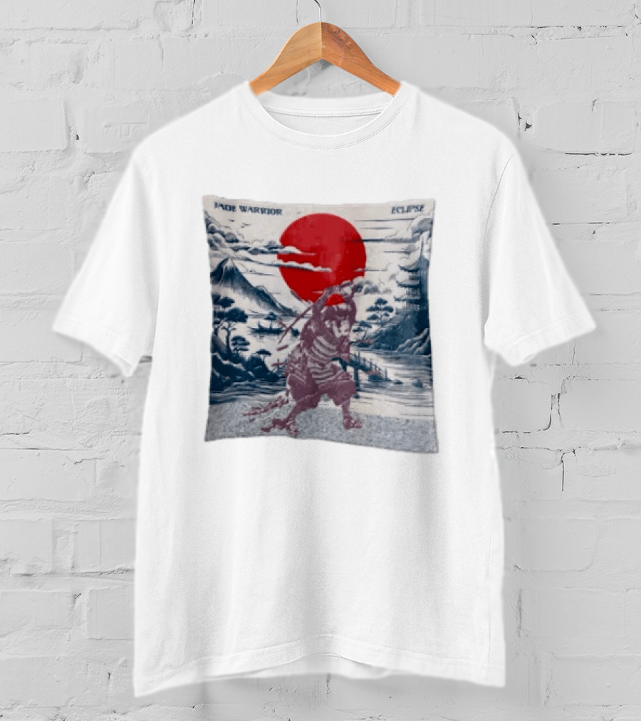 Jade Warrior Eclipse Japanese Samurai Red Sun Pagoda T-Shirt