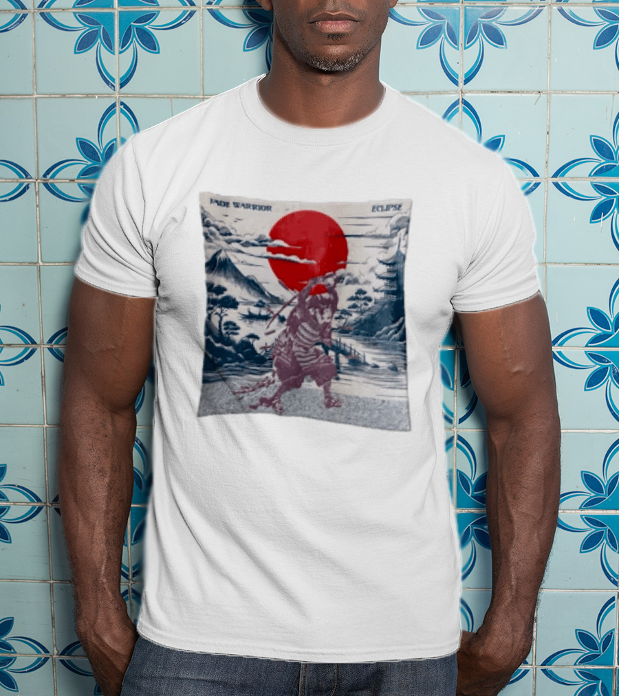 Jade Warrior Eclipse Japanese Samurai Red Sun Pagoda T-Shirt
