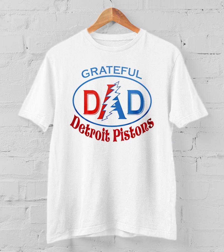 Grateful Dad Detroit Pistons Lightning Bolt T-Shirt