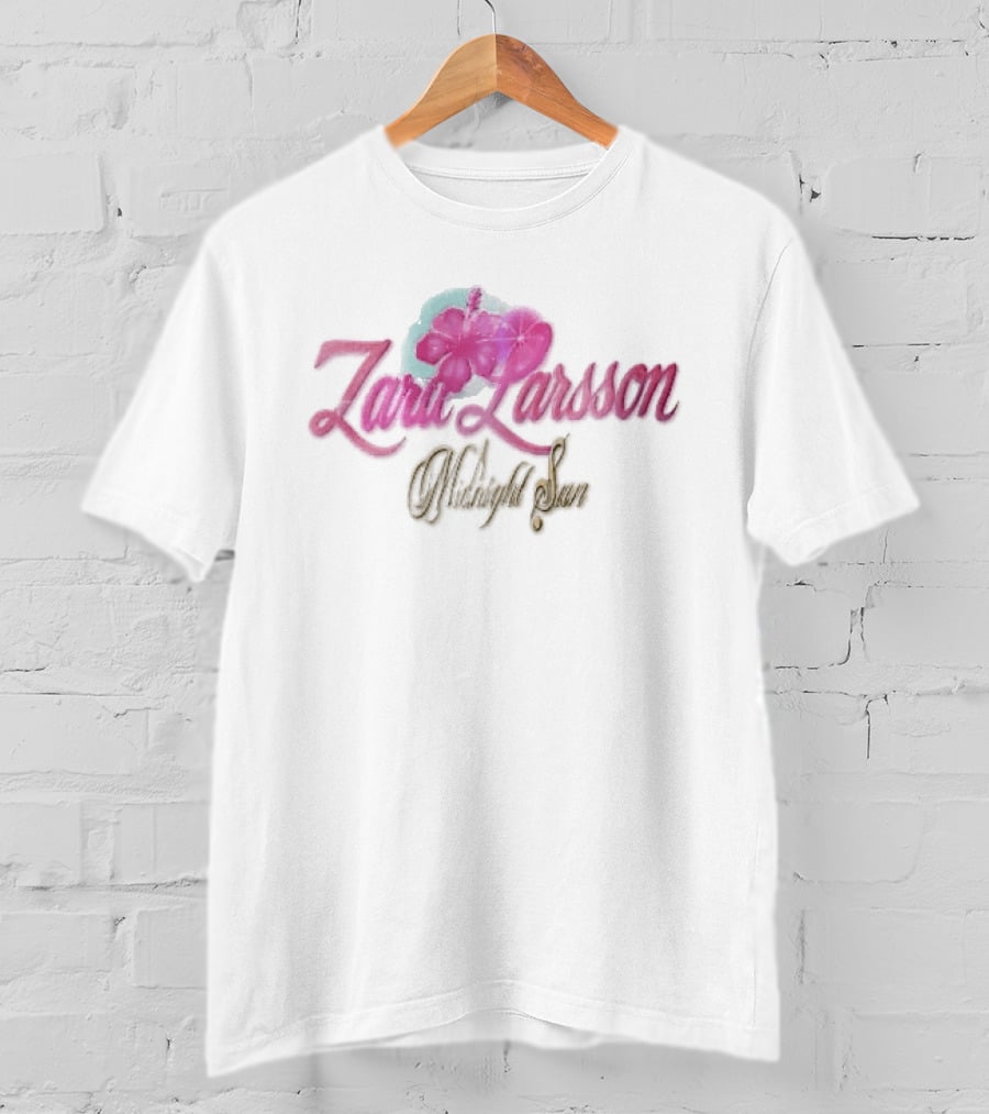 Zara Larsson Midnight Sun Pink Hibiscus Sparkles Y2K T-Shirt