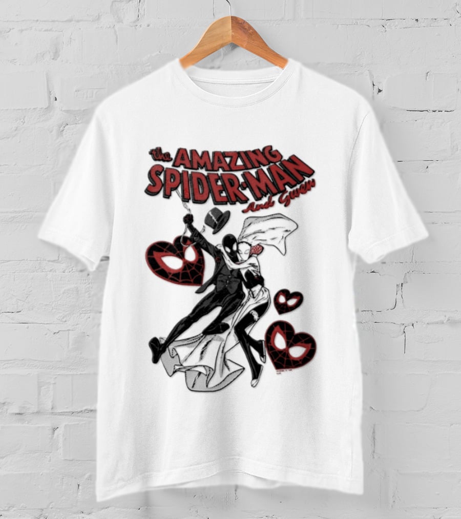 The Amazing Spider Man Loves Gwen Miles Morales Spider Man Gwen Stacy T-Shirt
