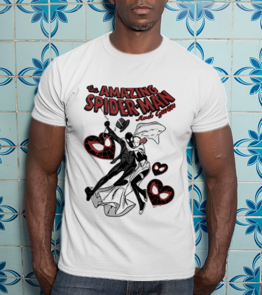 The Amazing Spider Man Loves Gwen Miles Morales Spider Man Gwen Stacy T-Shirt