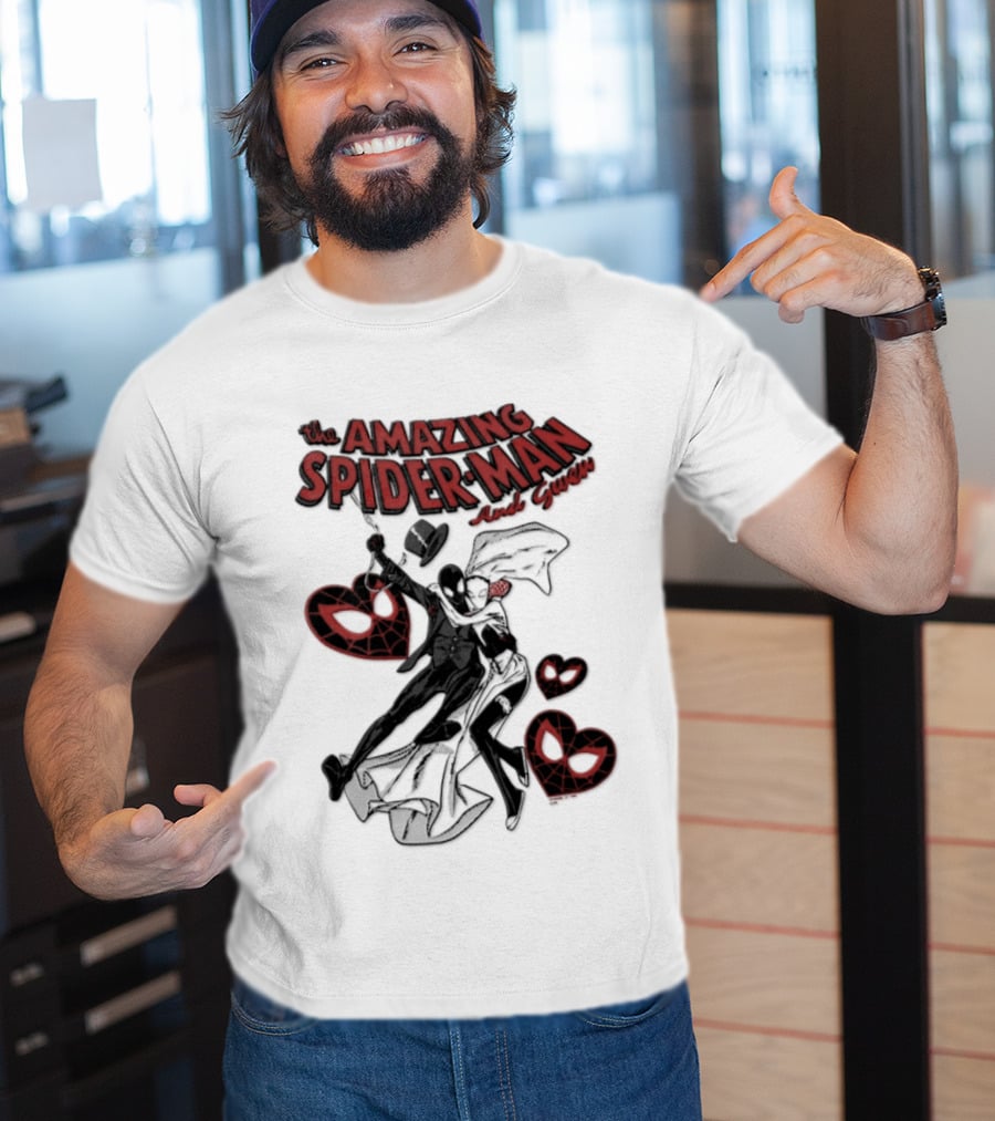 The Amazing Spider Man Loves Gwen Miles Morales Spider Man Gwen Stacy T-Shirt