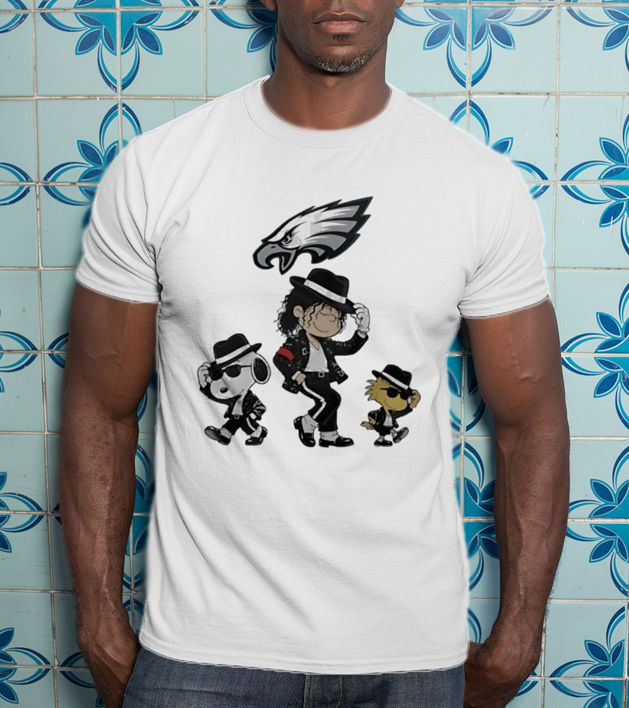 Philadelphia Eagles Snoopy Charlie Brown Woodstock Pop Rock Dancing T-Shirt