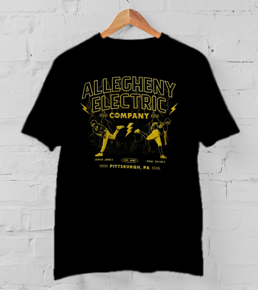 Allegheny Electric Company Jared Jones Vs Paul Skenes Pittsburgh PA 2024 T-Shirt