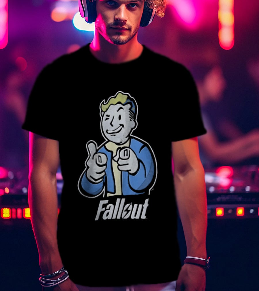 Fallout Vault Boy Pointing Finger T-Shirt