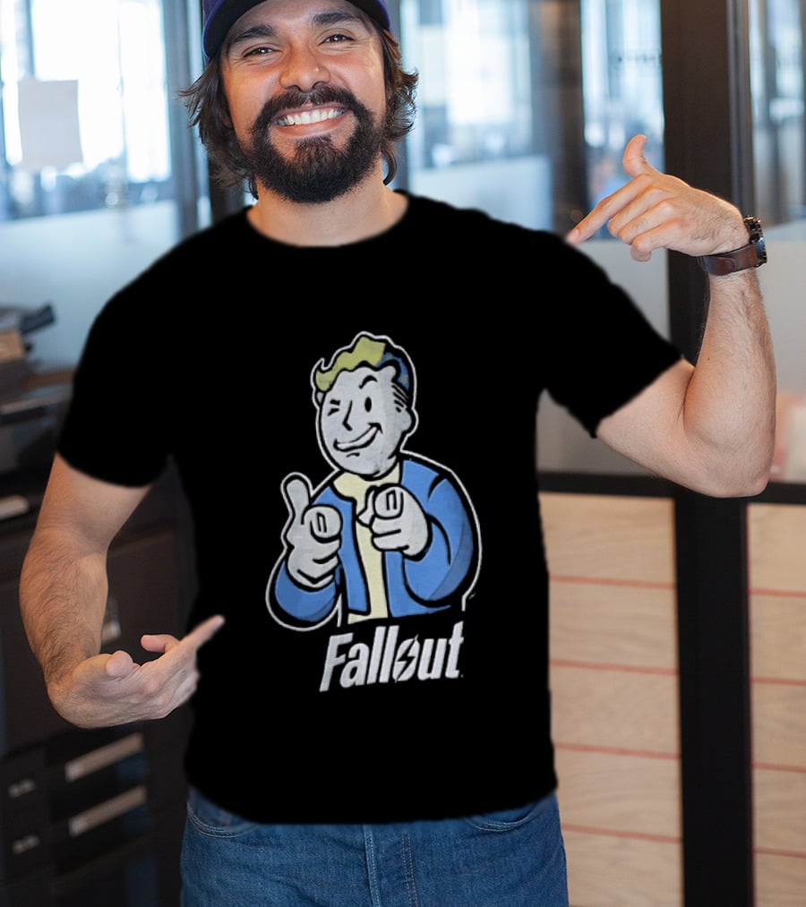 Fallout Vault Boy Pointing Finger T-Shirt