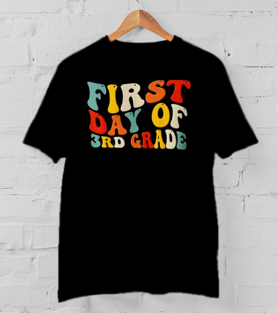 Groovy Colorful First Day Of 3rd Grade T-Shirt